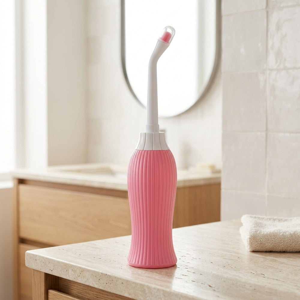 Lagomel bidet attachment in two-tone / mixed finish, set in a Modern bathroom