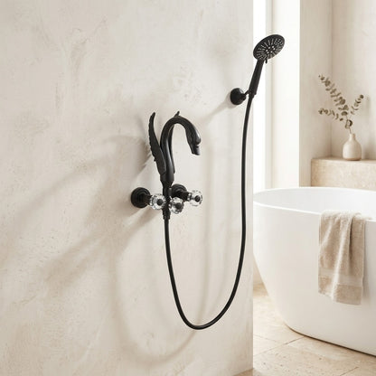 Lagomel wall-mount tub filler, set in a Vintage/Retro/Art Deco bathroom