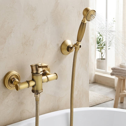 Lagomel single-handle wall-mount tub filler, set in a Modern/Contemporary/Minimalist bathroom