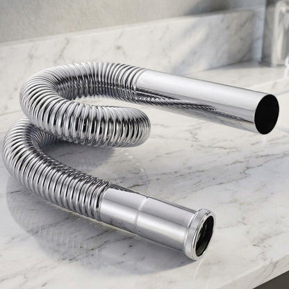 Lagomel p-trap in chrome, antique brass, set in a Contemporary bathroom