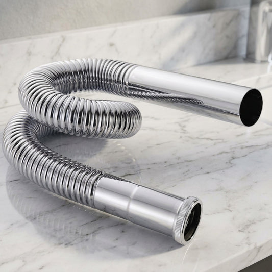 Lagomel p-trap in chrome, antique brass, set in a Contemporary bathroom