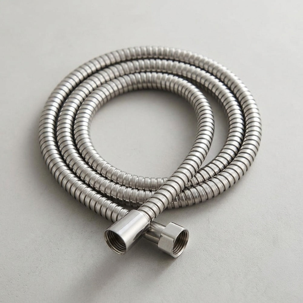 Lagomel shower hose, set in a Contemporary bathroom