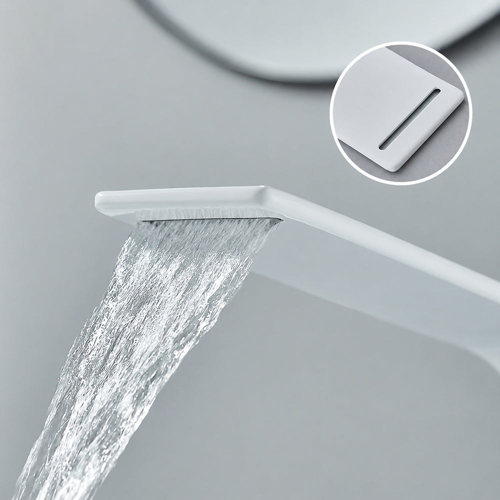 Waterfall Single-Handle Single-Hole Bathroom Faucet, Deck Mounted Basin Faucet
