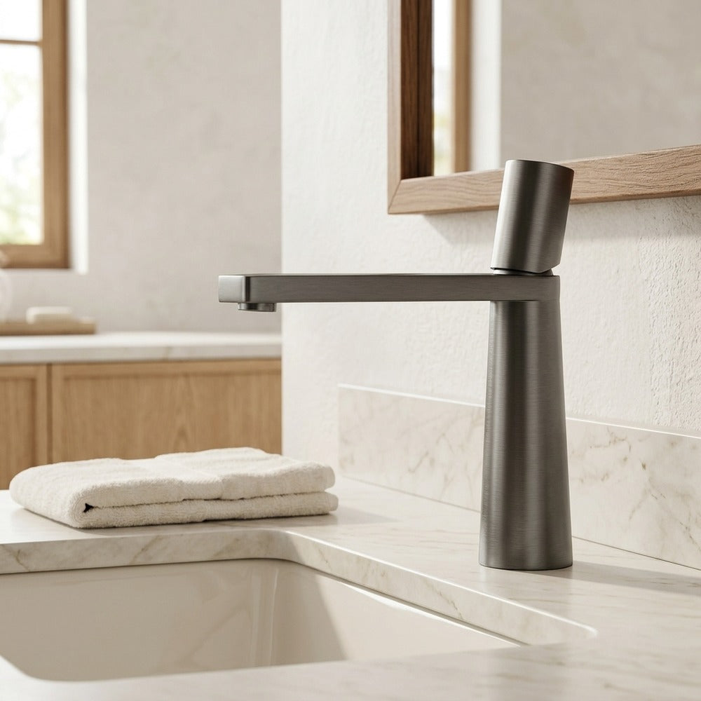 Lagomel single-hole bathroom faucet, set in a Traditional/Classic bathroom