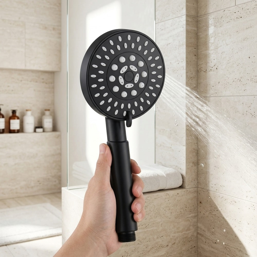 Lagomel hand shower, set in a Contemporary bathroom