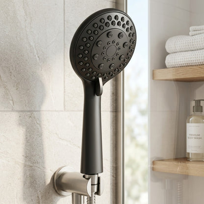 Lagomel hand shower, set in a Contemporary bathroom
