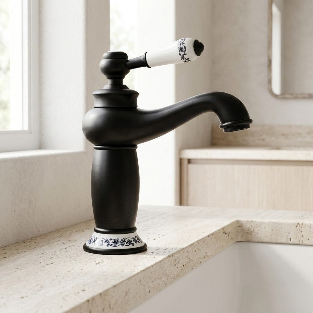 Lagomel single-hole bathroom faucet, set in a Traditional/Classic bathroom