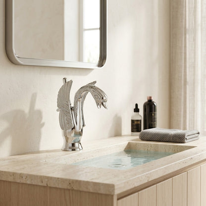 Lagomel single-hole bathroom faucet, set in a Traditional/Classic bathroom