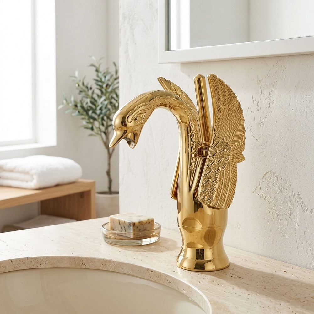Lagomel single-hole bathroom faucet, set in a Traditional/Classic bathroom