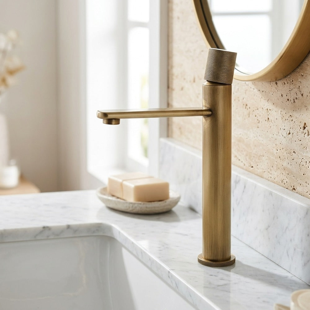 Lagomel single-hole bathroom faucet, set in a Traditional/Classic bathroom