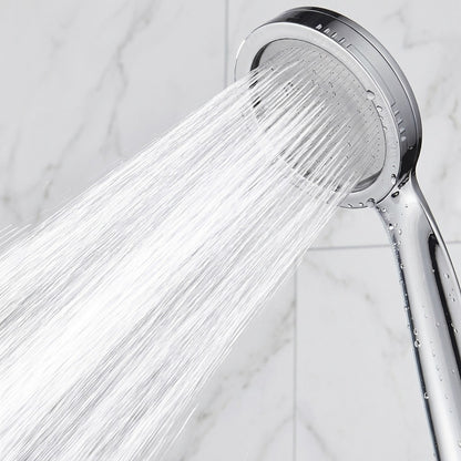 Lagomel hand shower in chrome, matte black, set in a Traditional/Classic bathroom