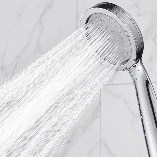 Lagomel hand shower in chrome, matte black, set in a Traditional/Classic bathroom