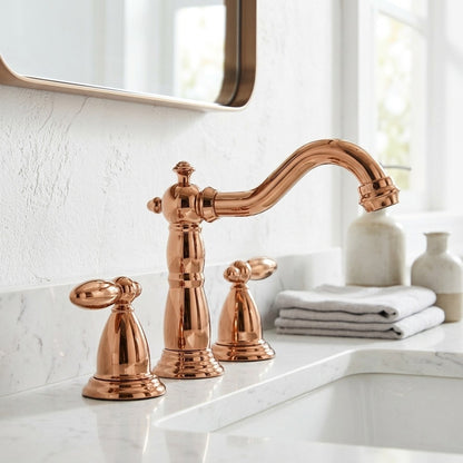 Lagomel widespread bathroom faucet, set in a Modern/Contemporary bathroom