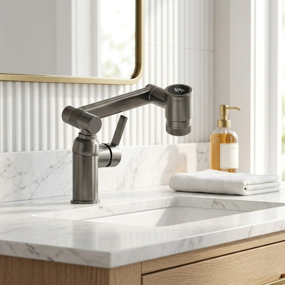 Lagomel single-hole bathroom faucet, set in a Traditional/Classic bathroom