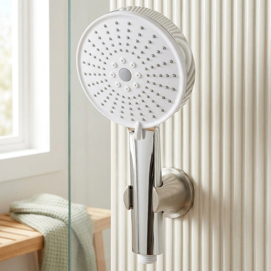 Lagomel hand shower in chrome, matte black, set in a Traditional/Classic bathroom