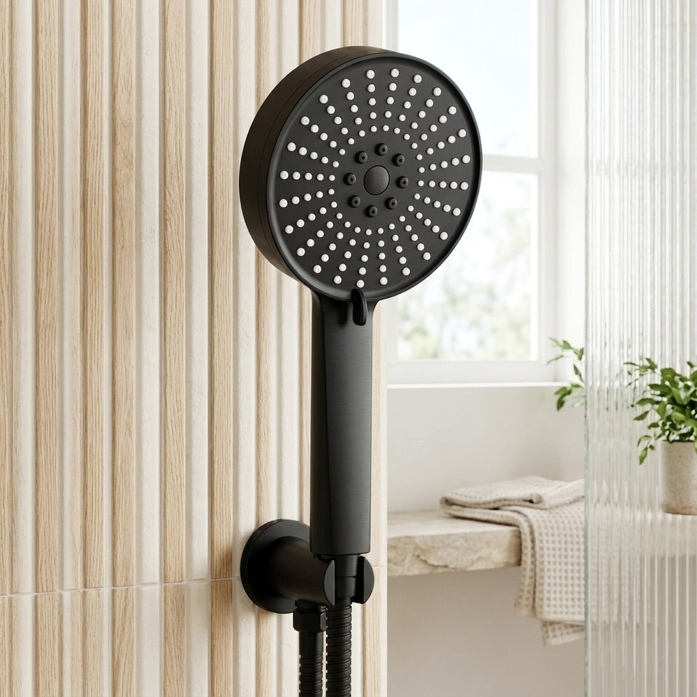Lagomel hand shower, set in a Contemporary bathroom