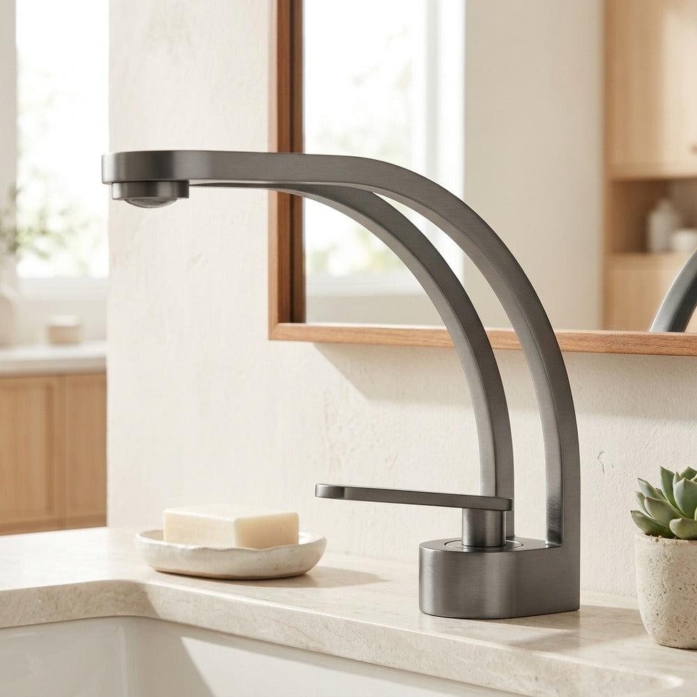 Lagomel single-hole bathroom faucet, set in a Traditional/Classic bathroom