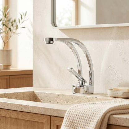 Lagomel single-hole bathroom faucet, set in a Traditional/Classic bathroom