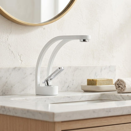 Lagomel single-hole bathroom faucet, set in a Traditional/Classic bathroom