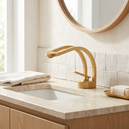 Lagomel single-hole bathroom faucet, set in a Traditional/Classic bathroom