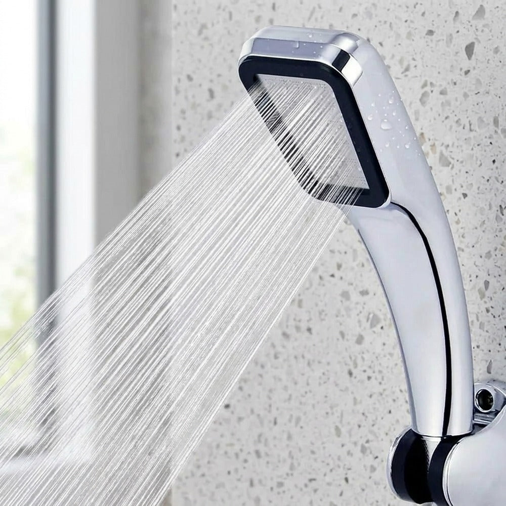 Lagomel hand shower in chrome, matte black, set in a Traditional/Classic bathroom