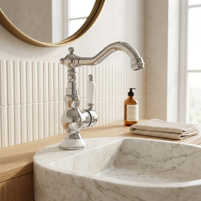 Lagomel single-hole bathroom faucet, set in a Traditional/Classic bathroom