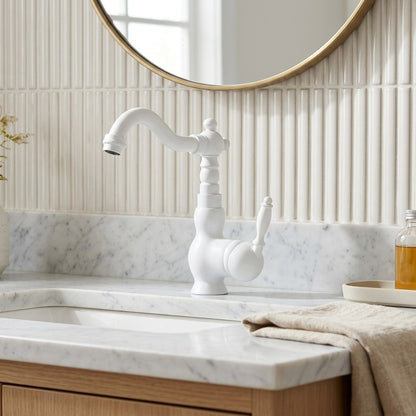 Lagomel single-hole bathroom faucet, set in a Traditional/Classic bathroom