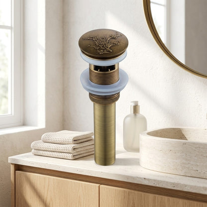 Lagomel bathroom sink drain in antique brass, set in a Traditional/Classic/Vintage/Retro bathroom