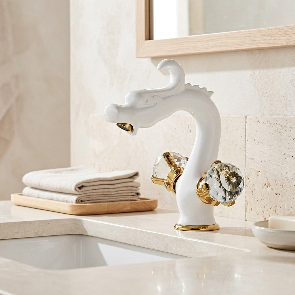 Lagomel single-hole bathroom faucet, set in a Traditional/Classic bathroom