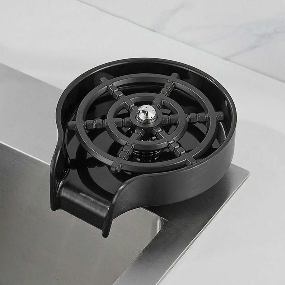 Lagomel glass rinser, set in a Modern/Contemporary kitchen
