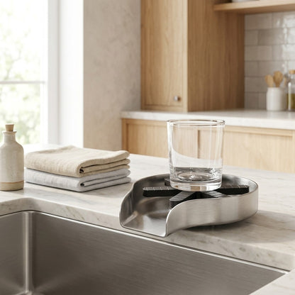 Lagomel glass rinser, set in a Modern/Contemporary kitchen