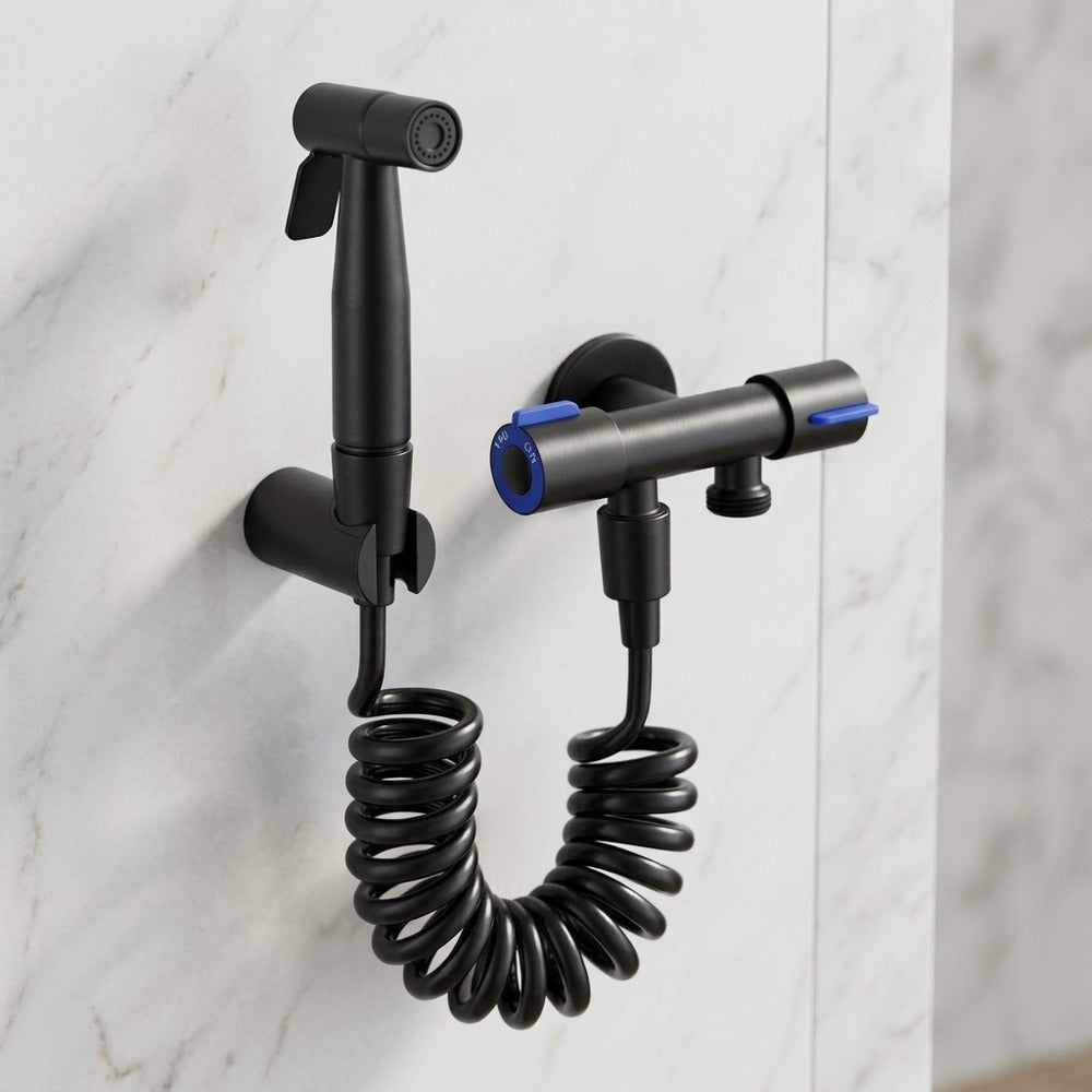 Lagomel wall-mounted bidet faucet, set in a Traditional/Classic/Vintage/Retro bathroom