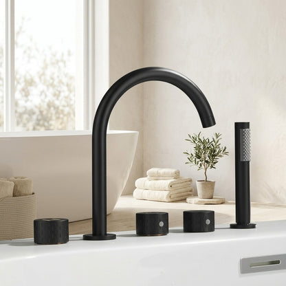 Lagomel deck-mount tub filler, set in a Vintage/Retro bathroom