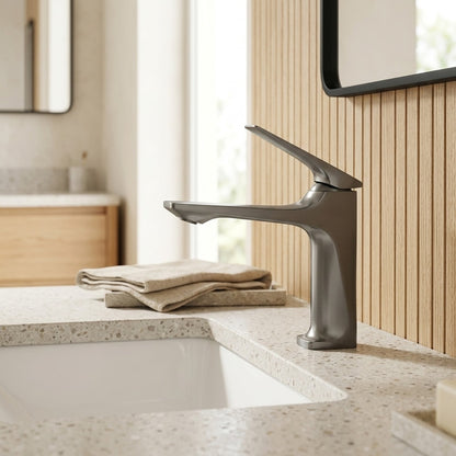 Lagomel single-hole bathroom faucet, set in a Traditional/Classic bathroom