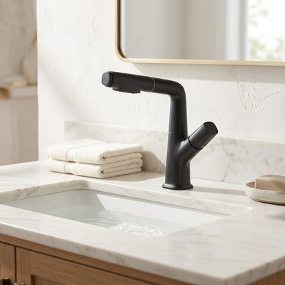 Lagomel pull-out single-hole bathroom faucet, set in a Traditional/Classic/Vintage/Retro bathroom