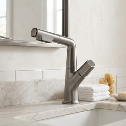 Lagomel pull-out single-hole bathroom faucet, set in a Traditional/Classic/Vintage/Retro bathroom