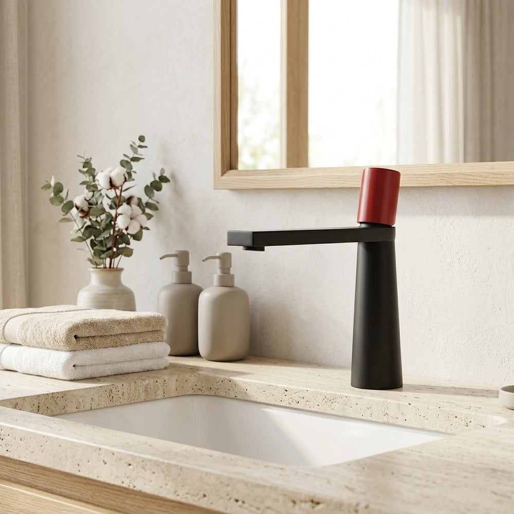 Lagomel single-hole bathroom faucet, set in a Traditional/Classic bathroom