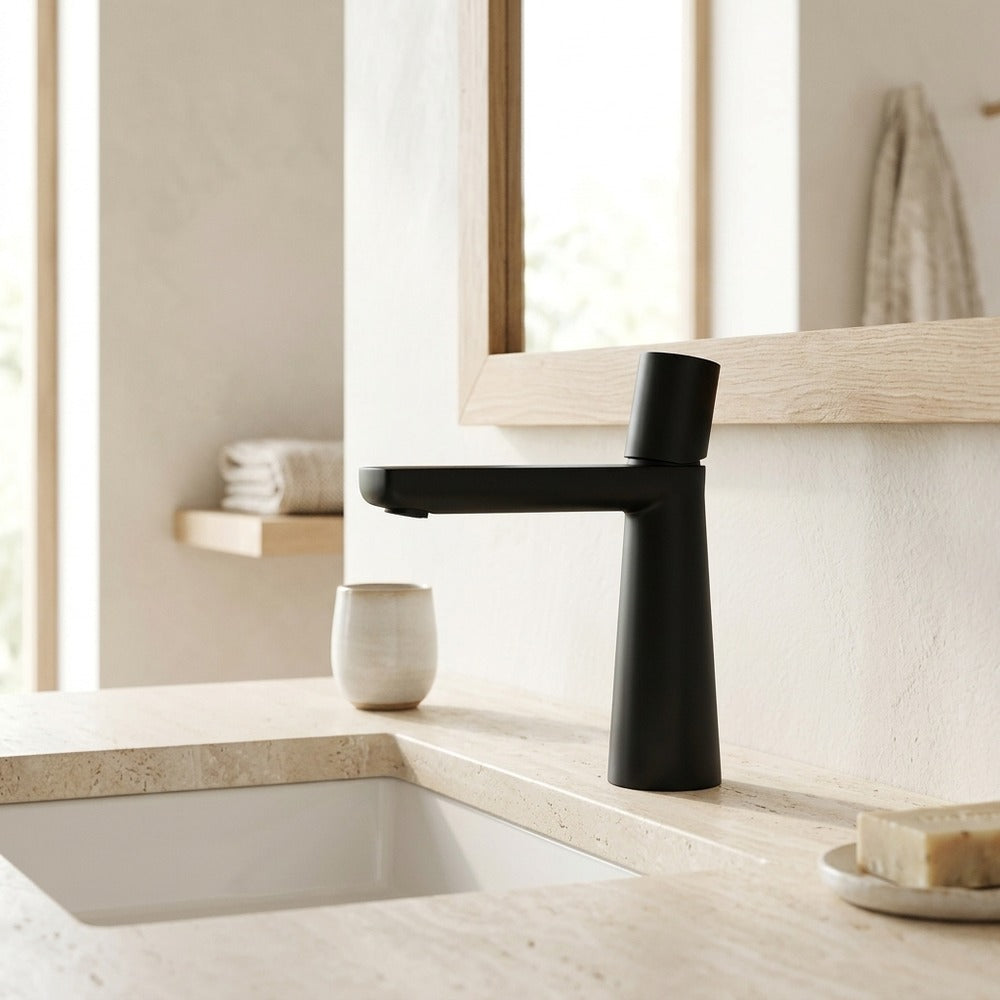 Lagomel single-hole bathroom faucet, set in a Traditional/Classic bathroom