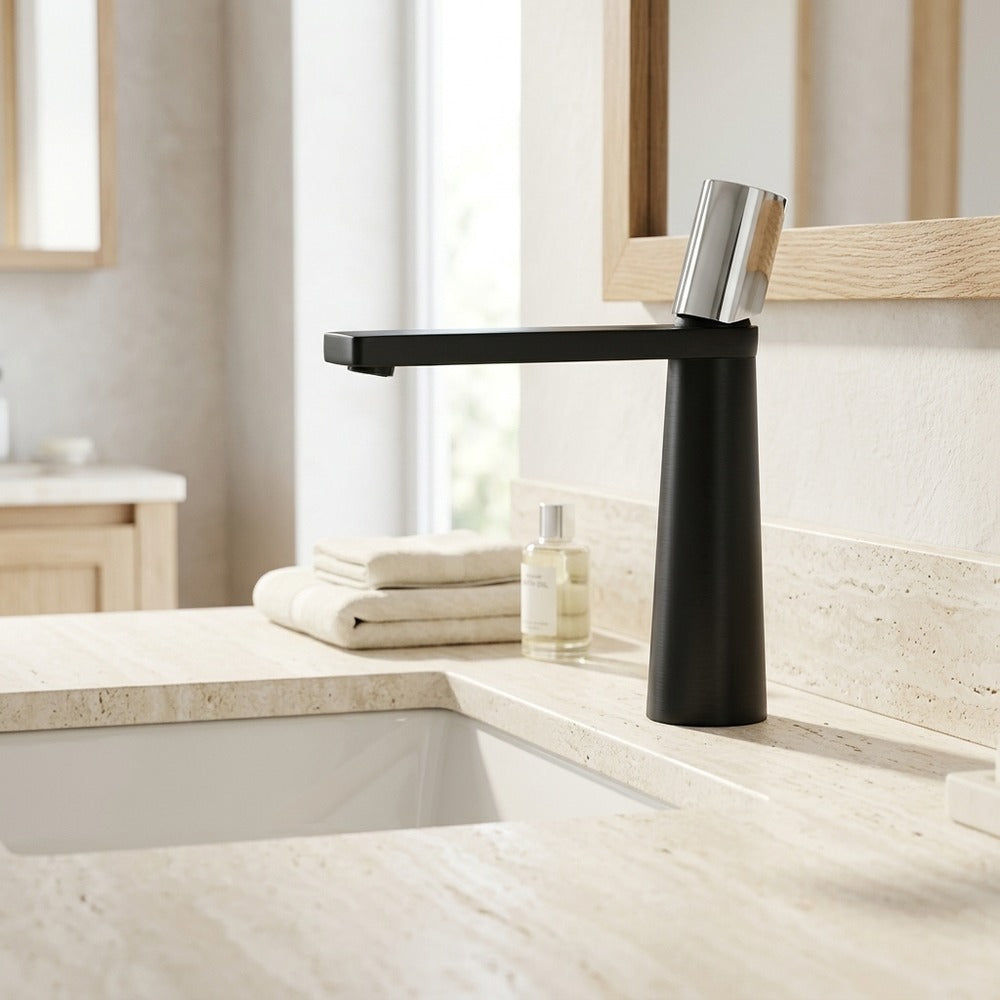 Lagomel single-hole bathroom faucet, set in a Traditional/Classic bathroom
