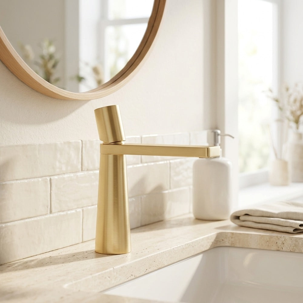 Lagomel single-hole bathroom faucet, set in a Traditional/Classic bathroom