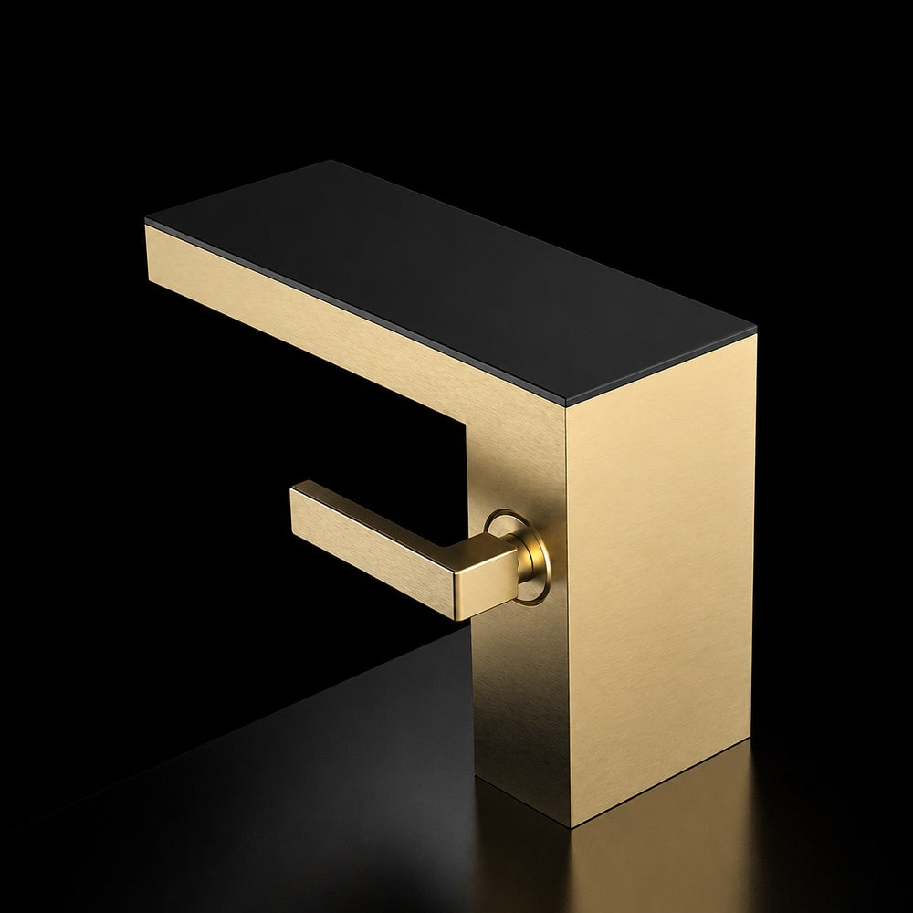 Modern Waterfall Bathroom Faucet, Single-Handle Brass Basin Faucet, Chrome / Brushed Gold / Matte White