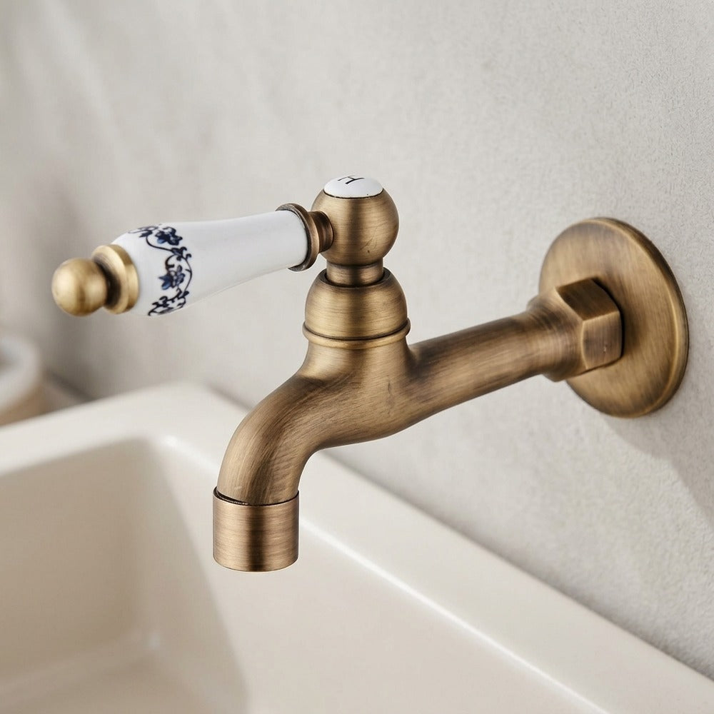 Lagomel wall-mounted washing machine faucet, set in a Traditional/Classic/Rustic/Industrial bathroom
