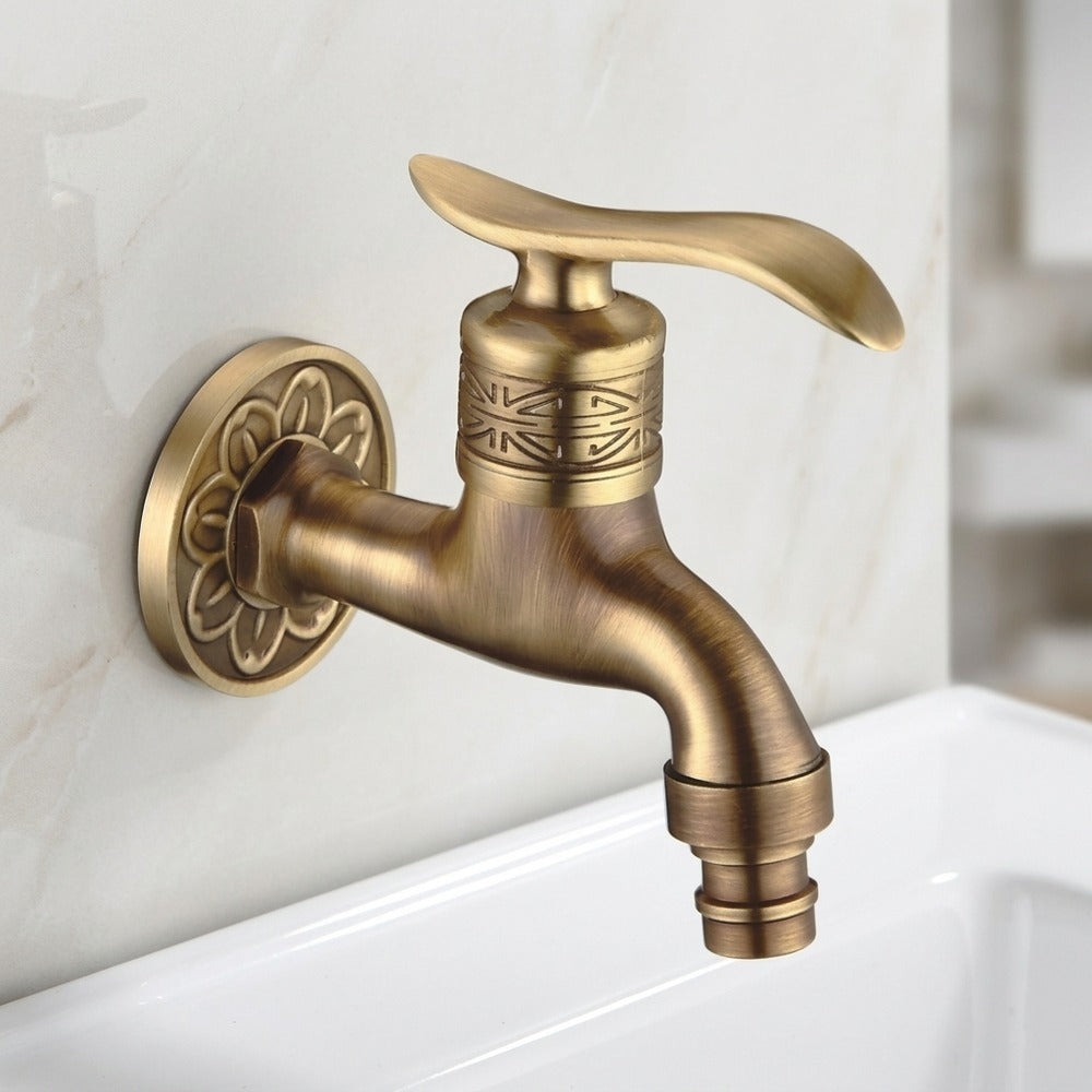 Lagomel wall-mounted washing machine faucet, set in a Traditional/Classic/Rustic/Industrial bathroom