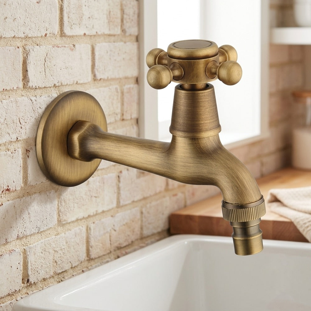 Lagomel wall-mounted washing machine faucet, set in a Traditional/Classic/Rustic/Industrial bathroom