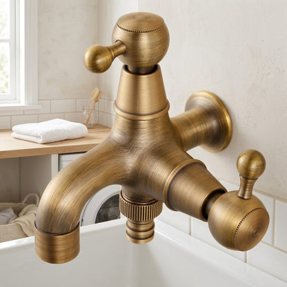 Lagomel wall-mounted washing machine faucet, set in a Traditional/Classic/Rustic/Industrial bathroom