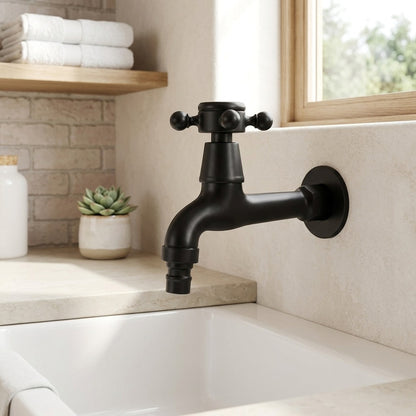 Lagomel wall-mounted washing machine faucet, set in a Traditional/Classic/Rustic/Industrial bathroom