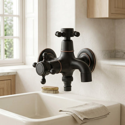 Lagomel wall-mounted washing machine faucet, set in a Traditional/Classic/Rustic/Industrial bathroom