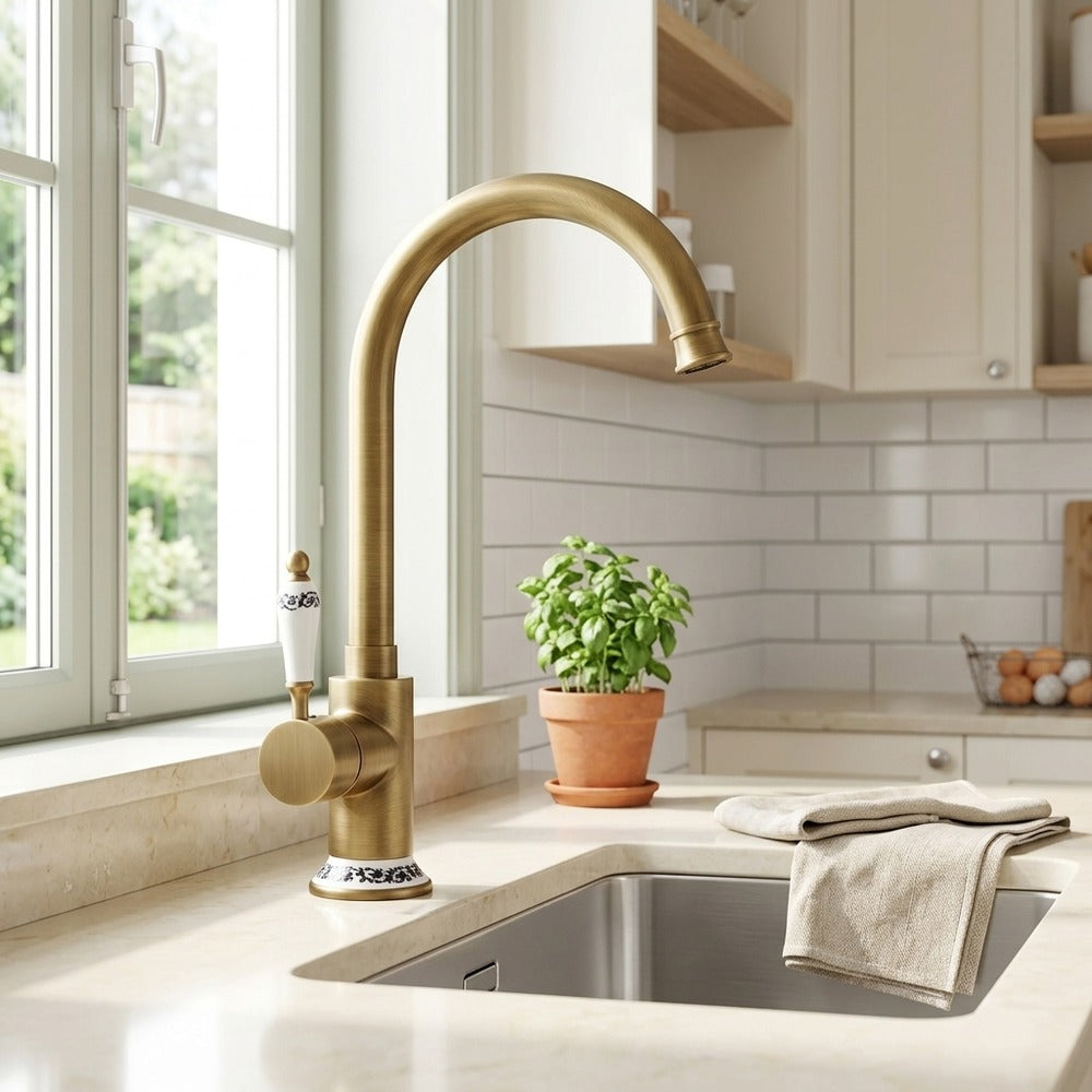 Lagomel single-handle kitchen faucet, set in a Traditional/Classic/Vintage/Retro kitchen
