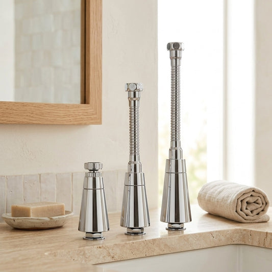 Lagomel replacement spray head in electroplated, set in a Modern/Contemporary kitchen