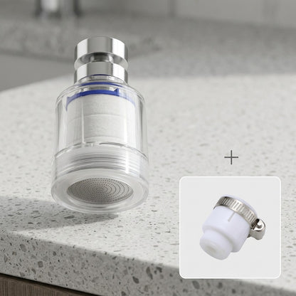 Lagomel faucet water filter, set in a Modern bathroom